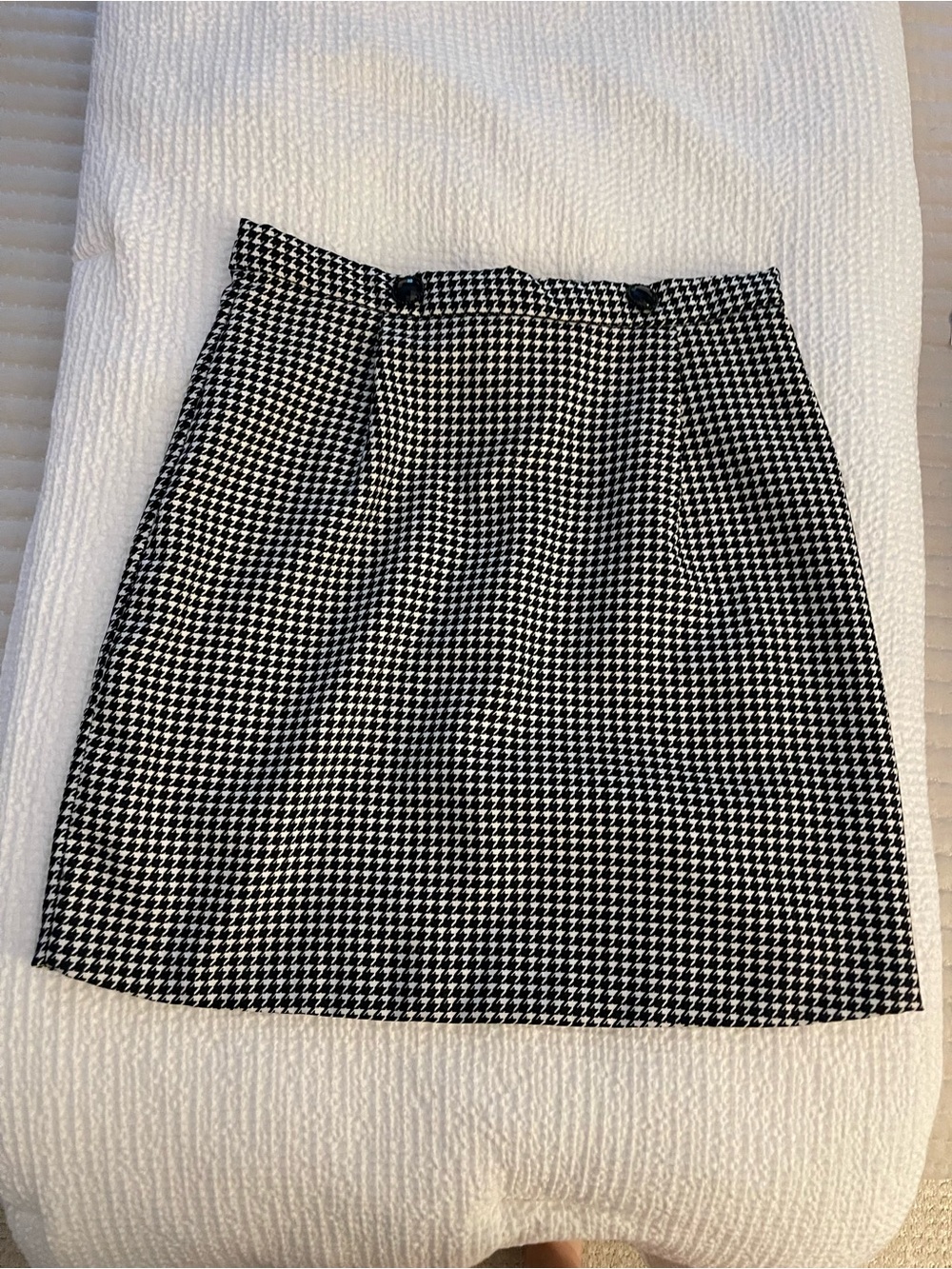 Women's Black & White Houndstooth Pencil Skirt